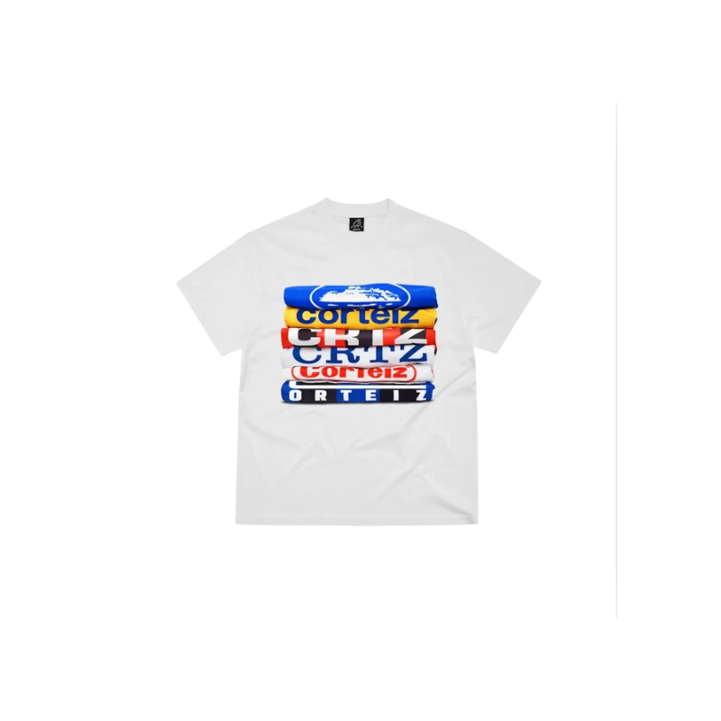 T-shirt Corteiz Empilé (Stacked Logo) - Blanc Oversize