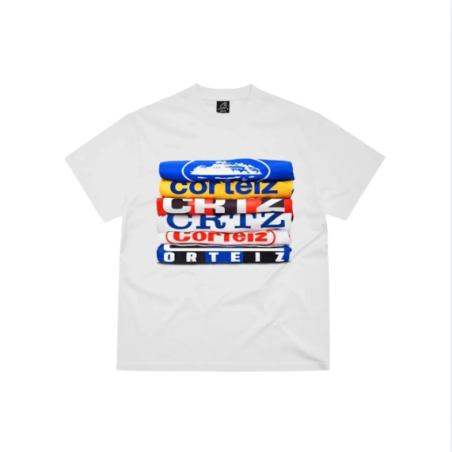 T-shirt Corteiz Empilé (Stacked Logo) - Blanc Oversize