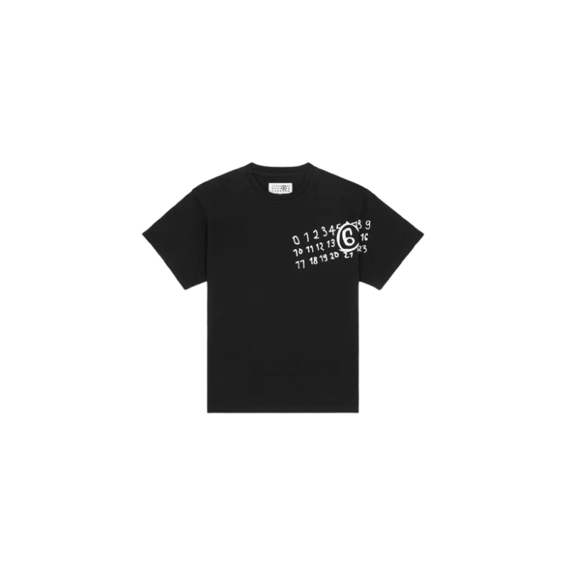 T-shirt Maison Margiela Numbers Logo - Noir Oversize