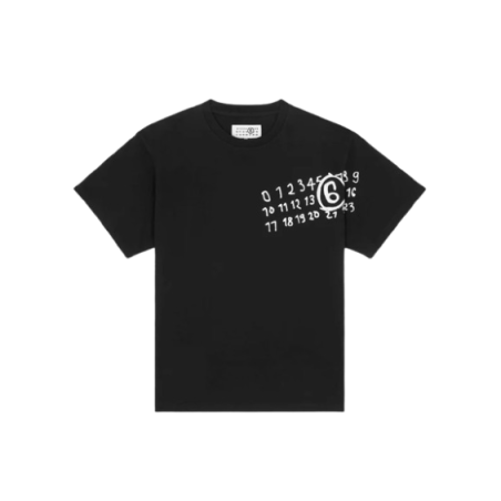 T-shirt Maison Margiela Numbers Logo - Noir Oversize