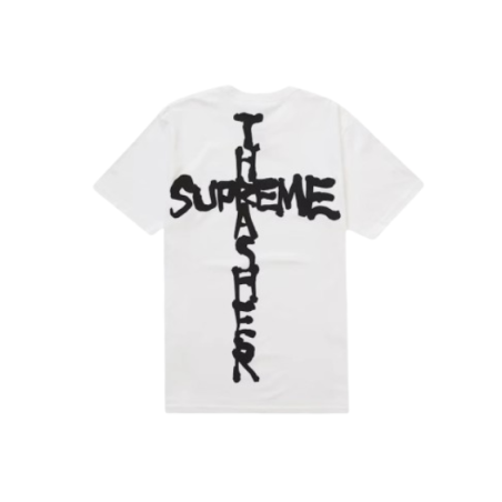 T-shirt Supreme x Thrasher - Blanc Oversize